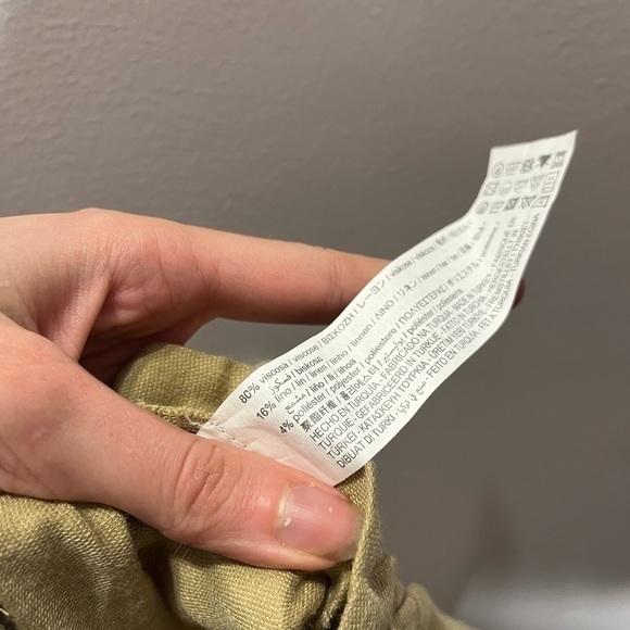 Zara Women’s Tan High Waisted Linen Blend Paperbag Jogger Pants - Picture 10 of 12